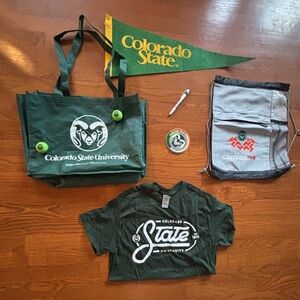 Brand new Colorado State University tshirt, large Pennant, and other CSU items
